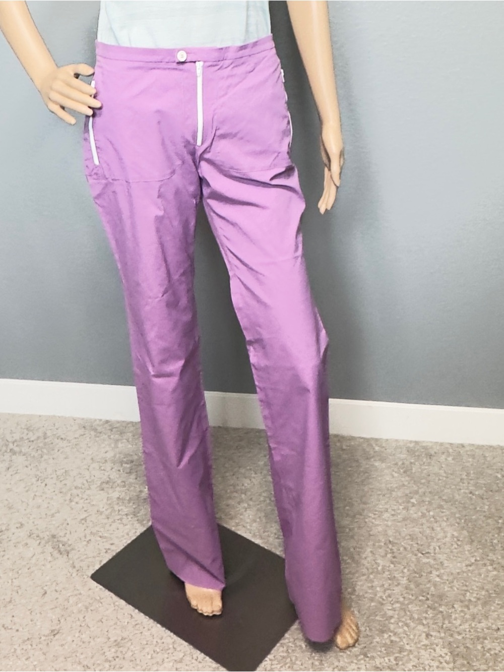 Vintage Versace Jeans Couture Pants Size 30 in Lavender Purple Wide Leg